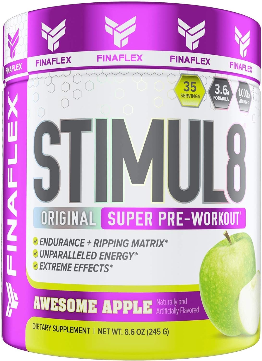 FINAFLEX STIMUL8 Original Super Pre-Workout, Awesome Apple - Energy, S