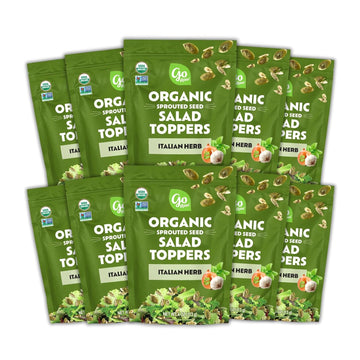 Go Raw Organic Sprouted Italian Herb Salad Toppers, 4 Oz, 10 Pack, Pumpkin & Sunflower Seeds, Keto, Kosher