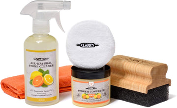 CLARK'S Natural Stone Daily Cleaner and Wax Care Kit - Includes Soapstone, Slate, & Concrete Wax, (6oz), Spray (12oz), Applicator, Microfiber Towel & Buffing Pad, Enriched with Lemon & Orange Extract : Health & Household