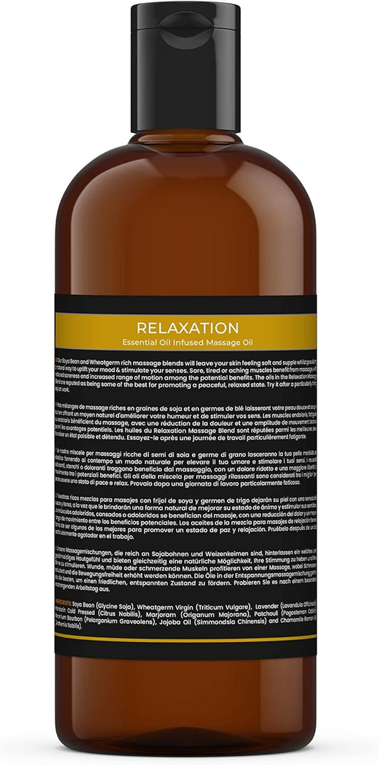 Mystic Moments | Relaxation Aromatherapy Massage Oil Blend 1 Litre - Natural Massage Blend Made with Essential Oils for Spa & Massage Therapy