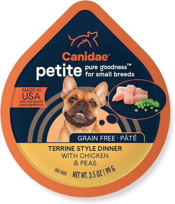 Canidae Pure Petite Small Breed Cup Pate With Chicken & Peas Dog Wet, 3.5 Oz (Pack Of 12)