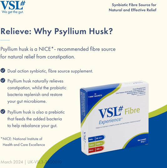 Vsl#Fibre Concentrated High-Fibre Synbiotic Supplement (10 Sachets) - A Combination Of Pre & Probiotic - Effective & Natural Constipation Relief - Replenish The Gut & Restore A Normal Toilet Routine