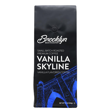 Brooklyn Beans Vanilla Skyline 100% Arabica Craft Roasted Ground Coffee, Vanilla Flavored, 12 Ounce Bag