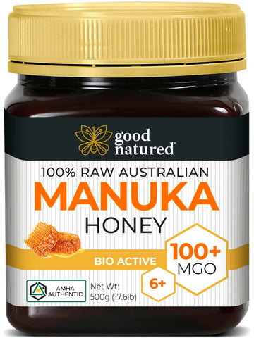 Raw Manuka Honey Certified MGO 100+ / 6+ Manuka With Antibacterial Activity - (NPA 6+) 500g (1.1lb) by Good Natured