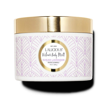 Lalicious Sugar Lavender Velour Body Melt - Multitasking Gel-To-Oil Skin Moisturizer With Macadamia Oil & Coconut Oil - Shave Gel, Hair/Scalp/Hand/Foot Mask - Help Prevent Stretch Marks (8Oz)