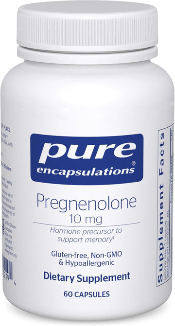 Pure Encapsulations Pregnenolone 10 Mg - Support Memory & Hormone Balance* - Hormone Precursor - Gluten Free & Non-Gmo - 60 Capsules
