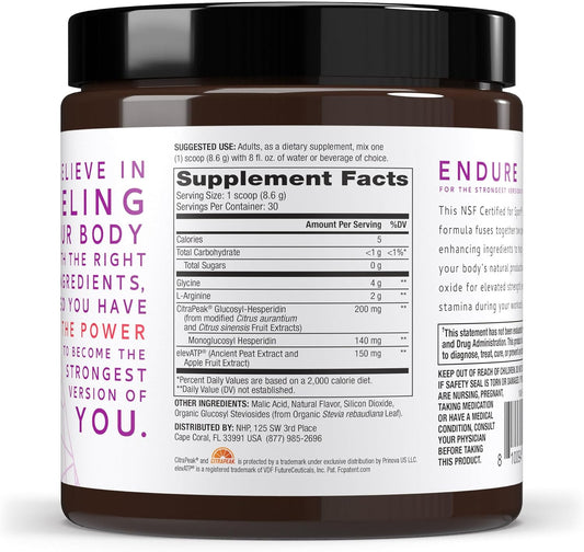 Pure Power Endurance Powder, Berry Blast Flavor, 9.1 Oz (258 G), 30 Servings, 4 G Of Glycine, 2 G Of L-Arginine, 0 G Of Sugar, Non-Gmo, Nsf Certified For Sport, Dr. Mercola