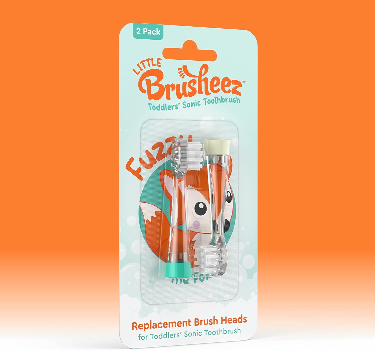 Little Brusheez® 2-Pack Replacement Brush Heads - Safe & Gentle Electric Brush Heads for Ages 1-3 Toddlers’ Sonic Toothbrush (Fuzzy The Fox) : Baby