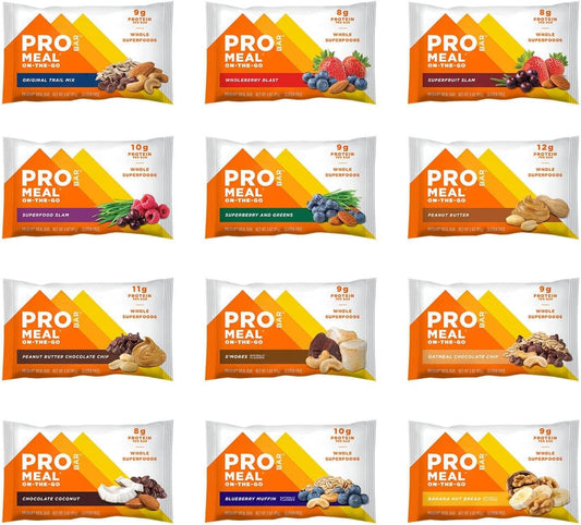 Probar - Meal Bar 12 Flavor Variety Pack - Natural Energy, Non-Gmo, Gluten-Free, Plant-Based Whole Food Ingredients, 3 Ounce (Pack Of 12) - Flavors May Vary