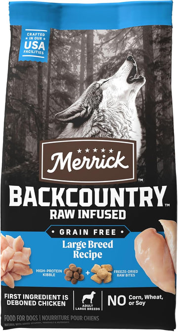 Merrick Backcountry Grain Free Dry Adult Dog Food, Kibble With Freeze Dried Raw Pieces, Large Breed Recipe - 20.0 Lb. Bag