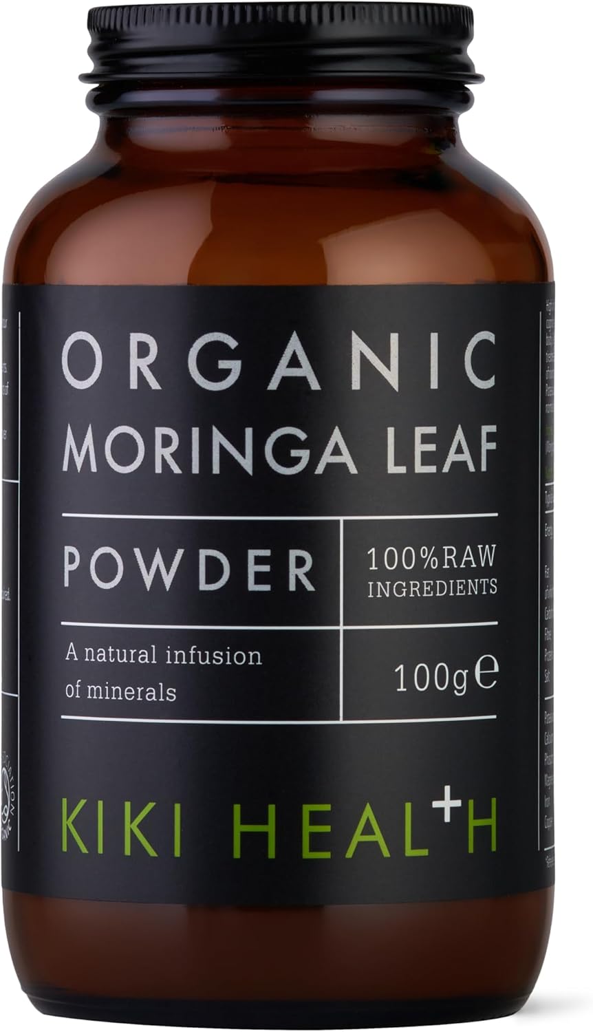 Kiki Health Premium Organic Moringa Leaf Powder - Certified Superfood With Essential Vitamins & Sustainably Sourced For Healthy Living - Conveniently Blends Into Smoothies & Dishes - 100G