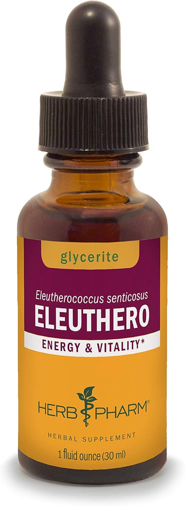 Herb Pharm Eleuthero Root Liq Glycerite for Energy and Stamina, Alcohol-Free Glycerite, 1