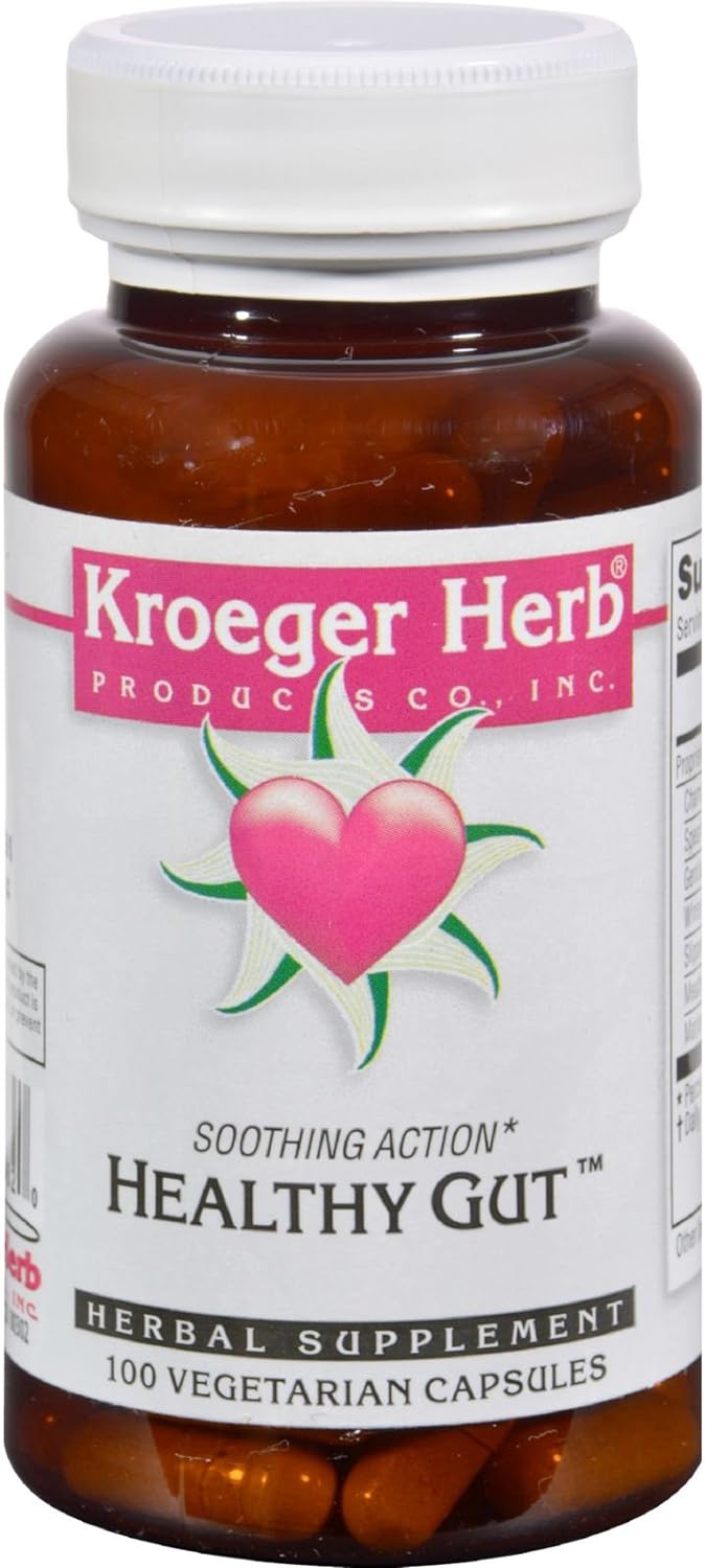 Kroeger Herb Healthy Gut Vegetarian Capsules, 100 Count