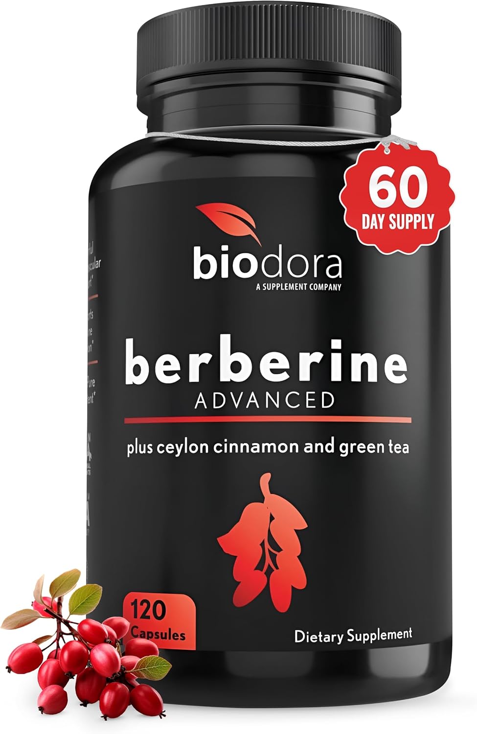 Berberine Advanced Plus With 1200Mg Berberine - 100Mg Ceylon Cinnamon And 100Mg Green Tea Extract - 1400Mg Per Dose -120 Capsules - 60 Day Supply - Supports Immune And Cardiovascular