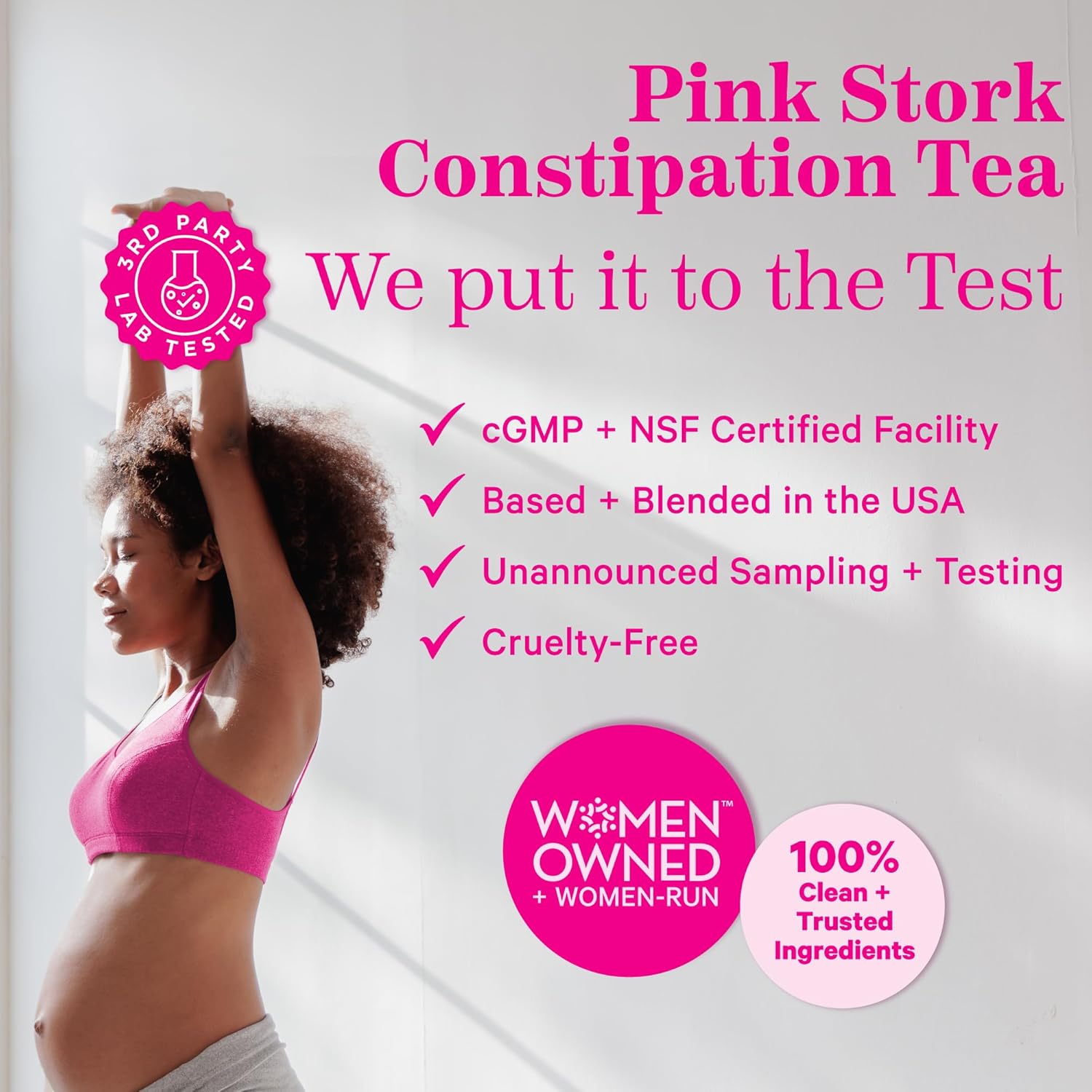 Pink Stork Organic Constipation Tea - Natural & Gentle Support For Digestion, Gas, And Constipation - Prenatal Essentials - Pregnancy And Postpartum Must Haves - 15 Sachets Cinamon Mint Laxative Tea