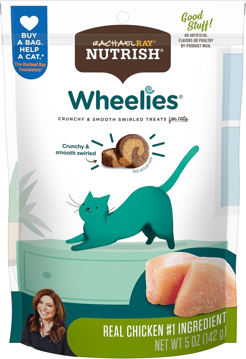 Rachael Ray Nutrish Wheelies Cat Treats, Chicken, 5 Ounces (Pack Of 6)