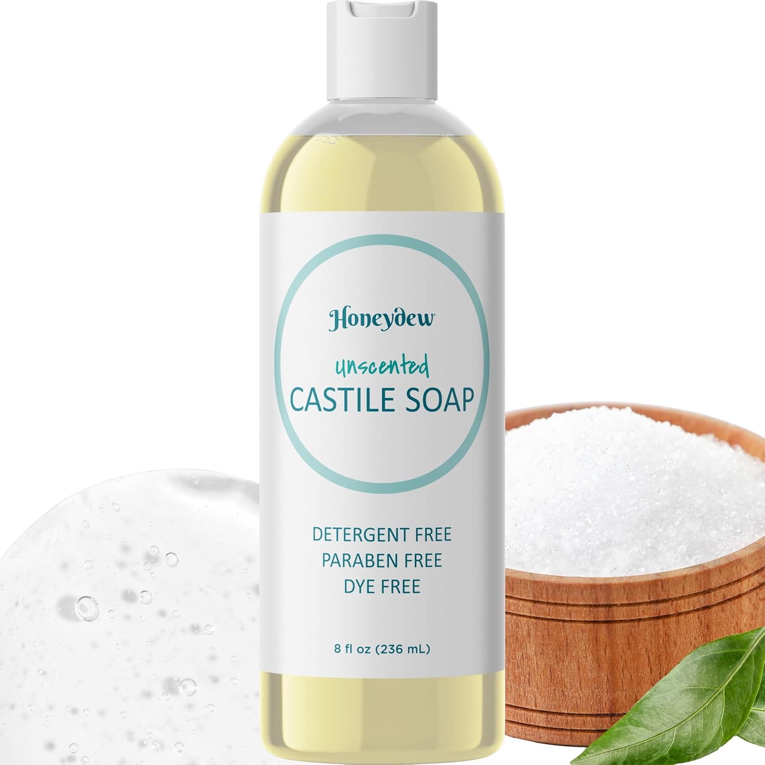 Castile Soap Liquid Unscented Cleanser - Liquid Castile Soap For Dry Sensitive Skin Care Routine And All Purpose Cleaner With Hydrating Glycerin For Hair And Skin - Hair Face And Body Soap Liquid