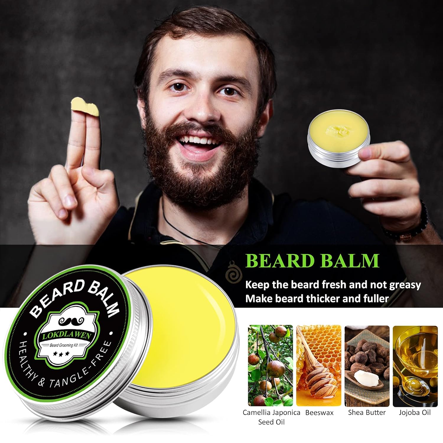 Lokdlawen Beard Kit For Men With Beard Wash, Beard Conditioner, Beard Oil, Beard Balm, Brush, Comb, Scissors, Storage Bag, Gifts For Men Dad Husband Boyfriend : Beauty & Personal Care
