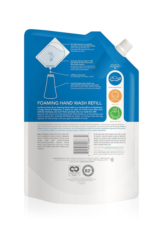 Method Foaming Hand Soap Refill, Sea Minerals, Biodegradable Formula, 28 Fl Oz (Pack of 6)