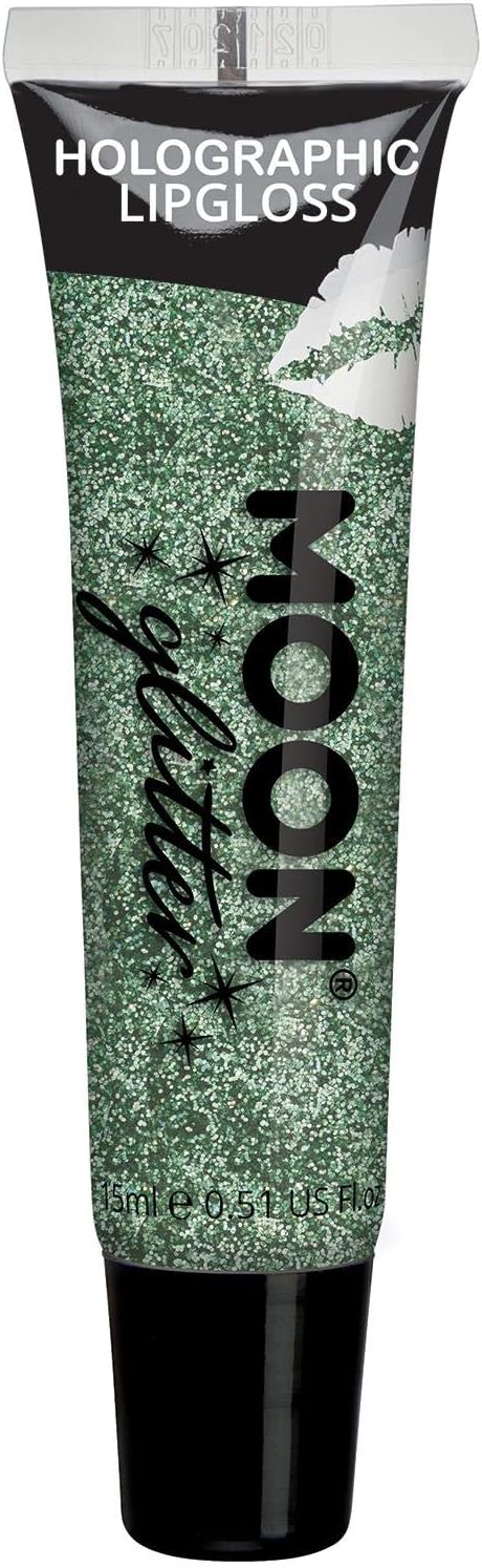 Holographic Glitter Lipgloss by Moon Glitter - 15ml - Green : Amazon.co.uk: Beauty