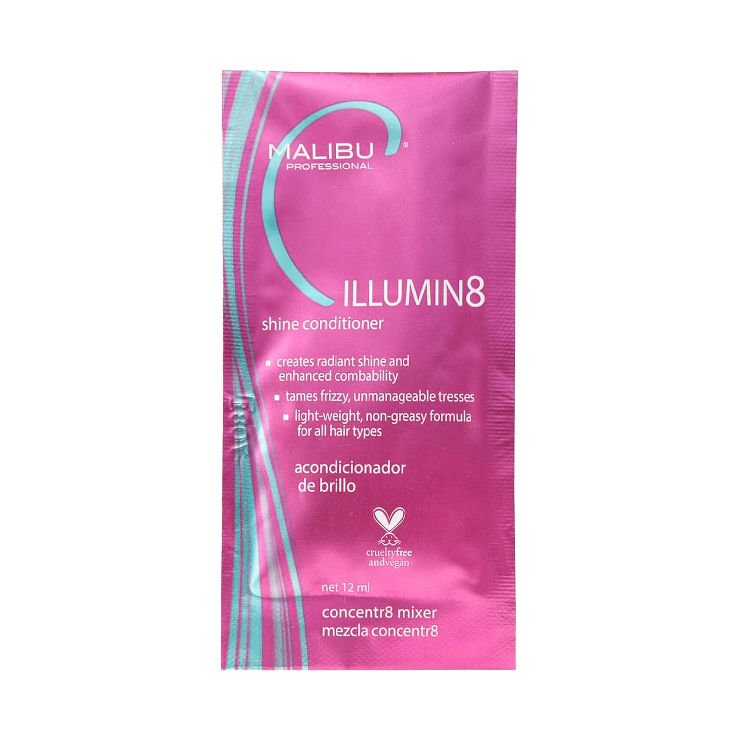 Malibu C Illumin8 Shine Conditioner - Concentrate For Hair Shine & Manageability - Lightweight, Non-Greasy Hair Conditioner For All Hair Types