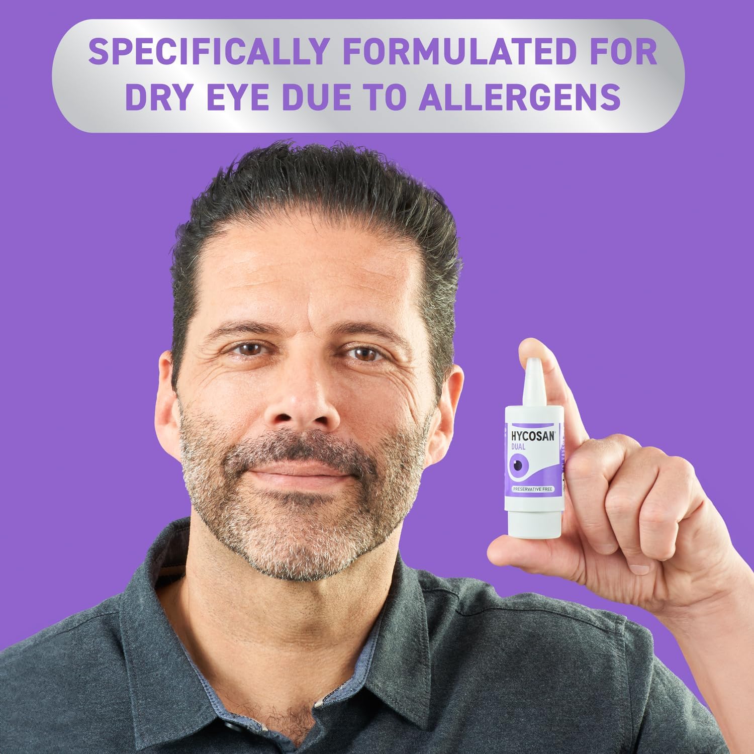 Hycosan Dual - Double Action Eye Drops with Hyaluronic Acid and Ectoin for Soothing Relief of Itchy, Burning or Dry Eyes Due to Allergens - Preservative Free - 225 Measured Doses : Amazon.co.uk: Health & Personal Care