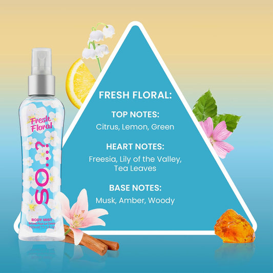 Fresh Floral Body Mist By So... - Perfume For Women - Ideal Gifts Body Spray For Women With Citrus, Green Notes And Freesia - 3.5 Oz