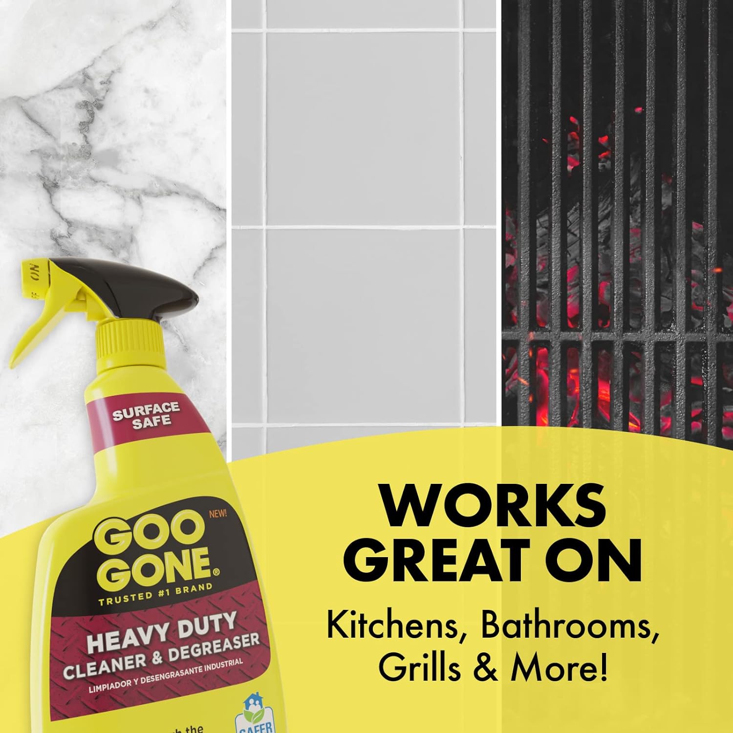 Goo Gone Heavy Duty Cleaner & Degreaser Spray With Microfiber Cleaning Towel – Cuts Through Tough Grease, Oil & Grime - 32 Oz (2 Pack + Towel) : Health & Household