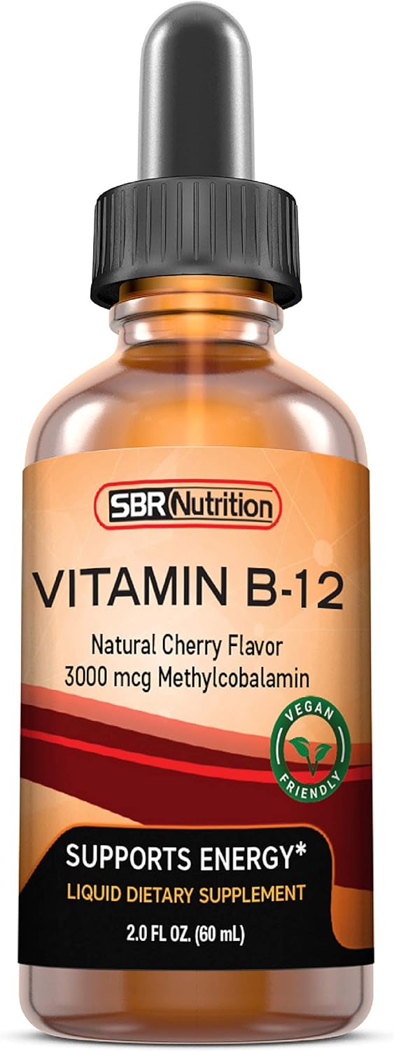 Vitamin B12 Sublingual Liquid Drops - Methylcobalamin, VIT B 12 Supports Energy, Max Absorption, 3000mcg Per Serving, 60 Servings, Non-GMO, Vegan Friendly, Manufactured in The USA