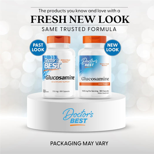 Doctor'S Best Glucosamine, Non-Gmo, Gluten & Soy Free, Joint Support, 750 Mg, 180 Count