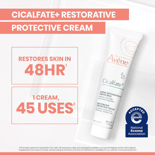 Avène Cicalfate+ Restorative Protective Cream, Face Moisturizer, Face Cream For Sensitive Skin, Helps Restore Skin Barrier, Restorative Cream, Safe For Infants, Children And Adults