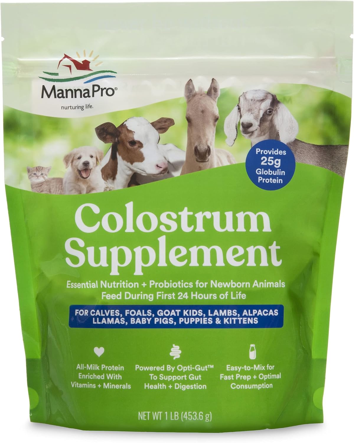 Manna Pro 1000330, 16-Ounces Colostrum Supplement, 1Lb