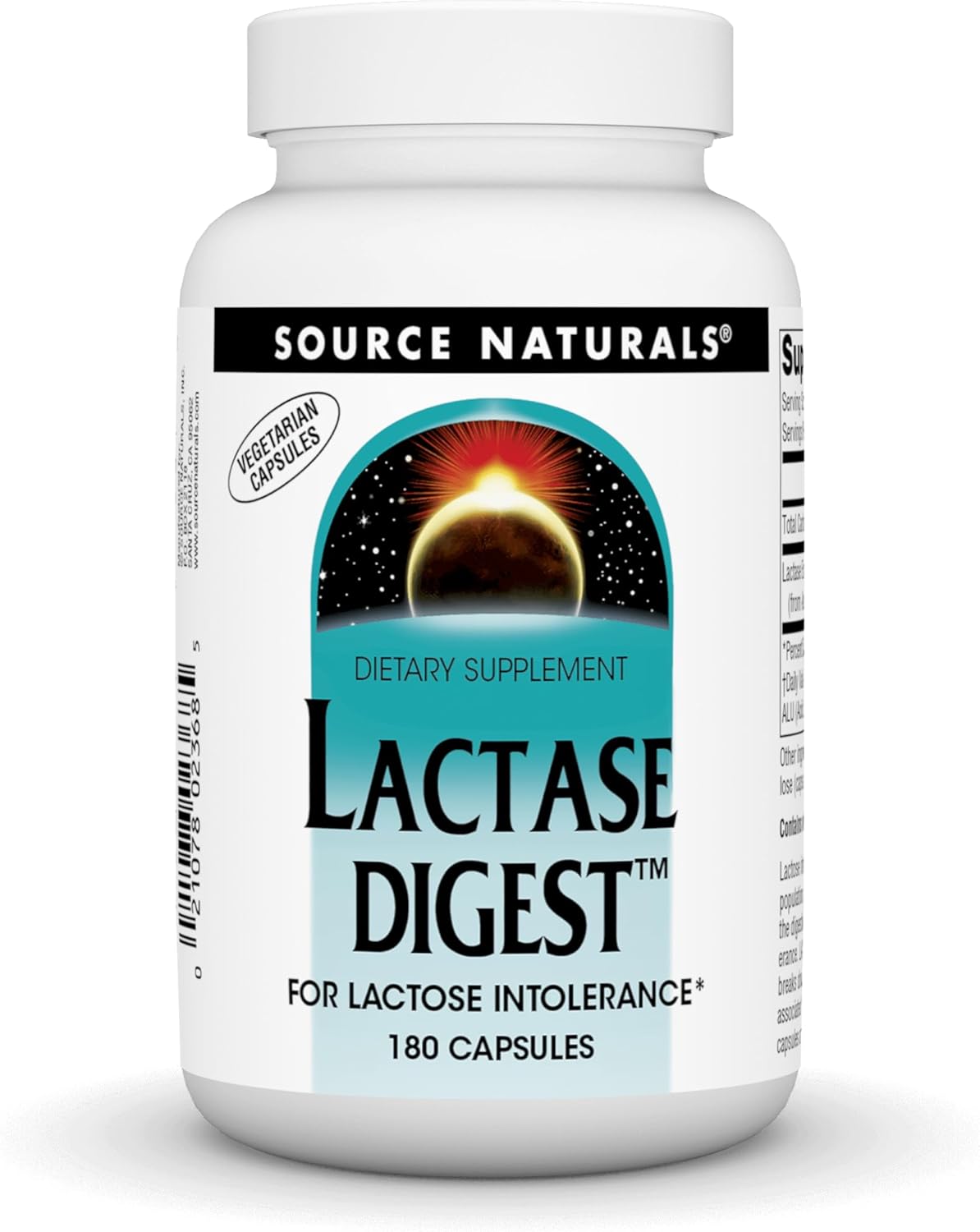 Source Naturals Lactase Digest, For Lactose Intolerance* - 180 Capsules