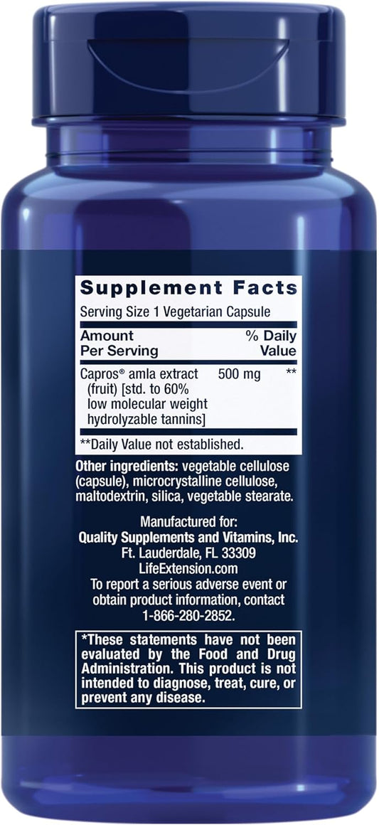 Life Extension Advanced Lipid Control, Amla Extract, Indian Gooseberry, Heart Health, Endothelial Health, Vegetarian, Gluten-Free, 60 Capsules