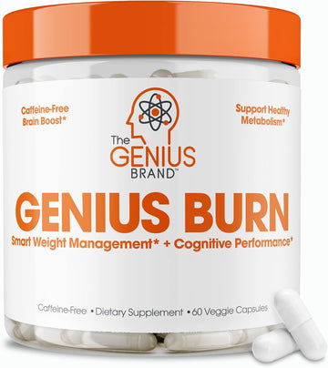 Genius Thermogenic Fat Burner, 60 Diet Veggie Pills - Weight Loss & Metabolism Supplement, Appetite Suppressant & Energy Booster - Caffeine-Free Nootropic Focus & Brain Boost - Ashwagandha & Teacrine