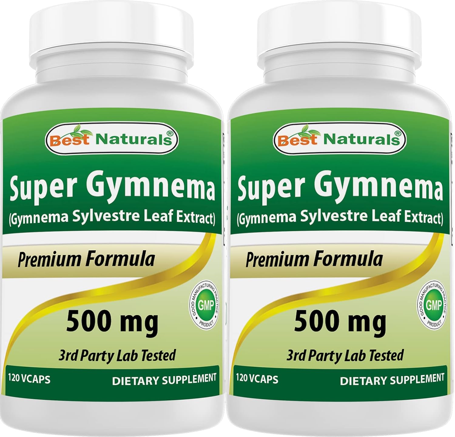 Best Naturals Gymnema Sylvestre Extract 500 mg 120 Vegetarian Capsules - Contains Minimum of 25% Gymnemic Acid (Pack of 2)