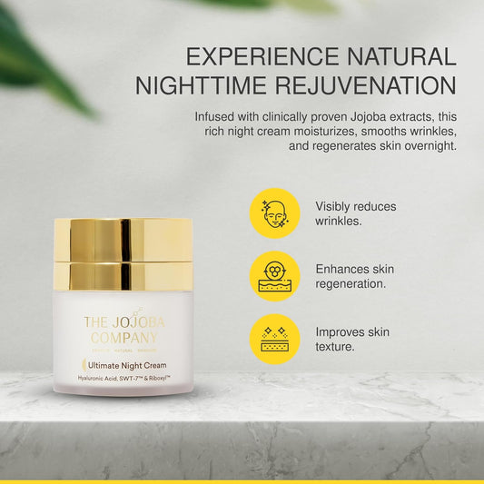 Jojoba Ultimate Night Cream - Visibly Reduces Wrinkles - Enhances Skin Regeneration - Improves Skin Texture - 50Ml