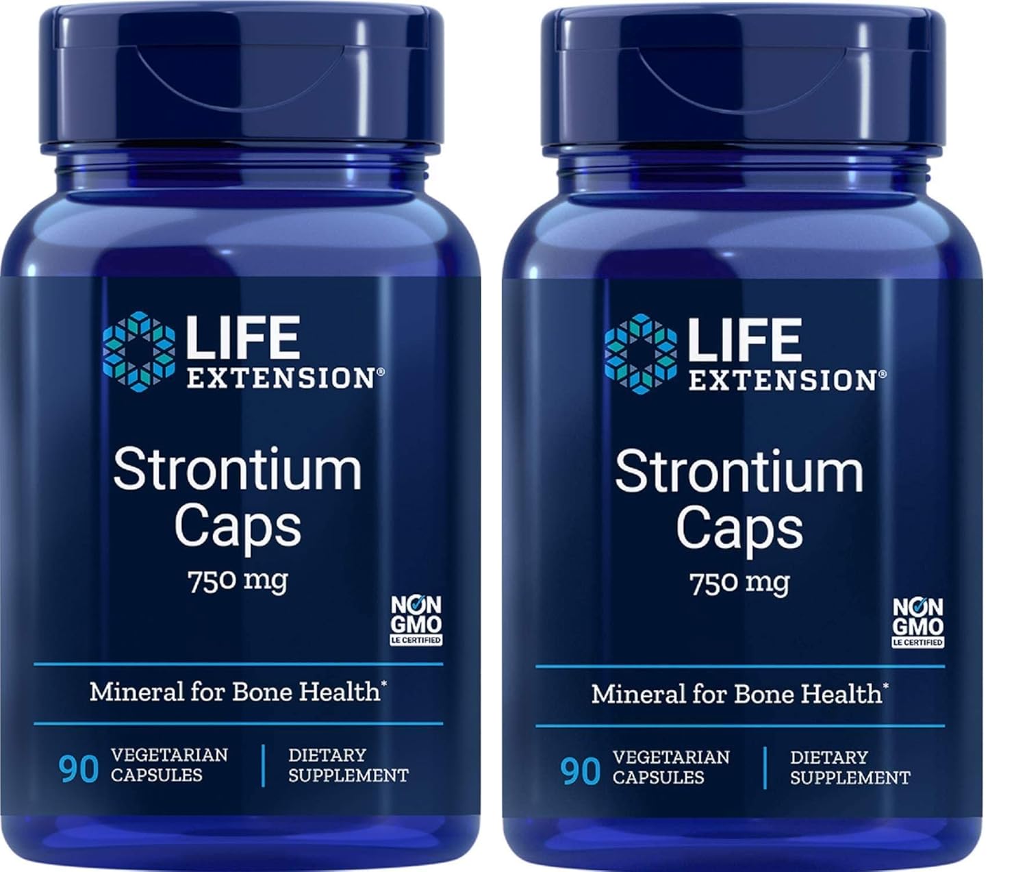 Life Extension, Strontium Caps, Mineral For Bone Health, 750 Mg, 90 Veggie Caps - 2Pc