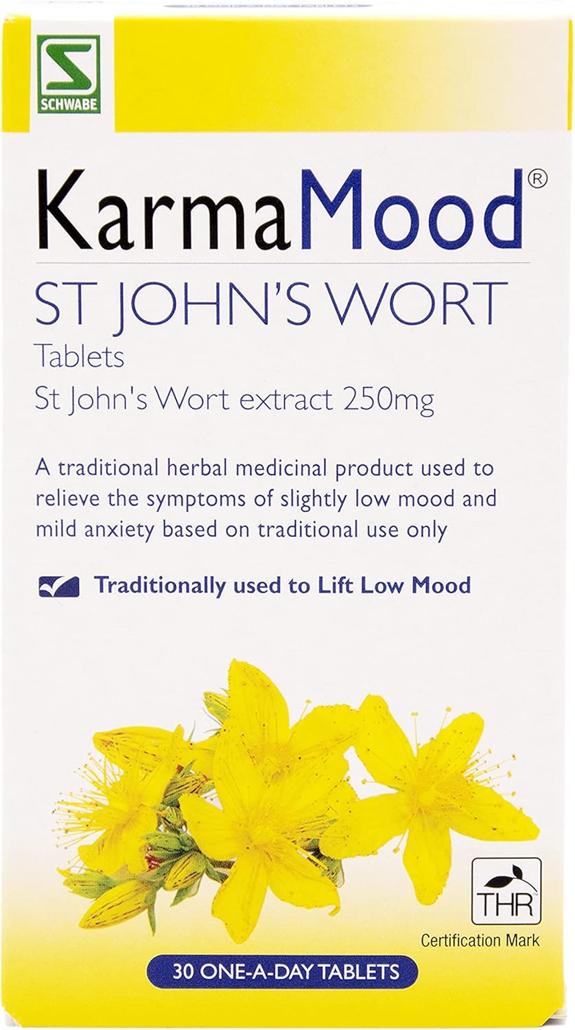 Schwabe Karmamood - St John'S Wort Extract 250Mg - Traditionally Used For Low Mood And Mild Anxiety - Traditional Herbal Medicinal Product - 30 Tablets