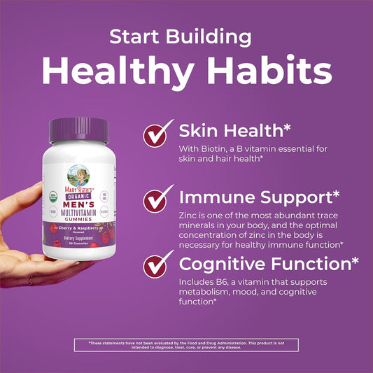 Maryruth Organics Mens Vitamin Gummy | Usda | Vegan | Daily Multivitamins For Immune Support | Non-Gmo | Gluten Free | 60 Count