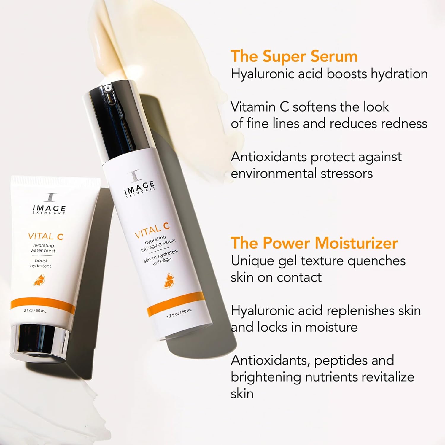 Image Skincare Vital C Super Duo, Hydrating Water Burst & Anti-Aging Face Serum, Skincare Kit With Vitamin C & Hyaluronic Acid To Refresh & Smooth Skin : Beauty & Personal Care