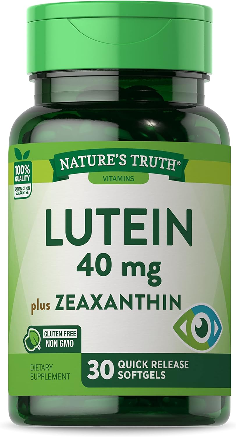 Nature'S Truth Lutein And Zeaxanthin Supplement | 40Mg | 30 Softgels | Non-Gmo & Gluten Free