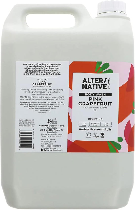 Alter/Native Natural Plant-Powered Cruelty Free Body Wash (Pink Grapefruit, 5 Litre)