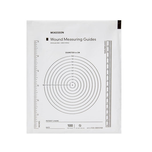 McKesson Wound Measuring Guide, Non-Sterile, Clear Plastic, 5 in x 7 in, 100 count