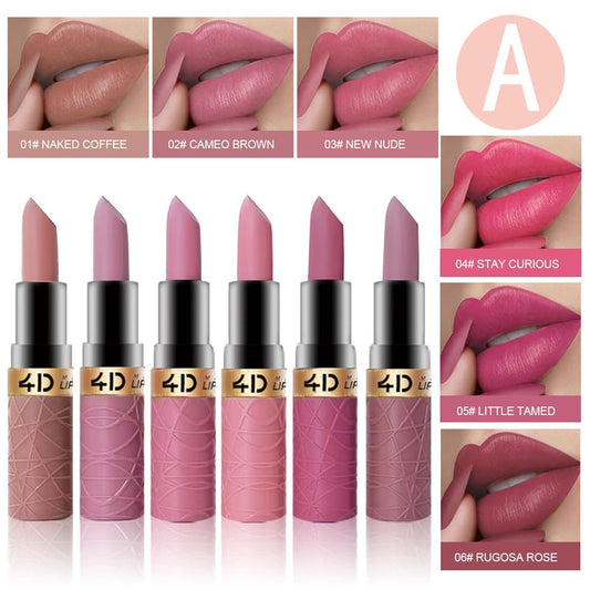 Bonnie Choice 6Pcs Matte Lipstick Set, Brown Nude Pink Purple Rose Red Matte Lipstick Sets For Women Velvet Lipstick Long Lasting Waterproof 24 Hours Lip Stick Makeup Mother'S Day Gift Sets (A)