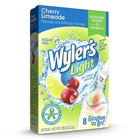 Wyler'S Light Singles To Go Powder Packets, Water Drink Mix, Cherry Limeade, 8 Packets Per Box, 24 Total Packets (Pack Of 3)