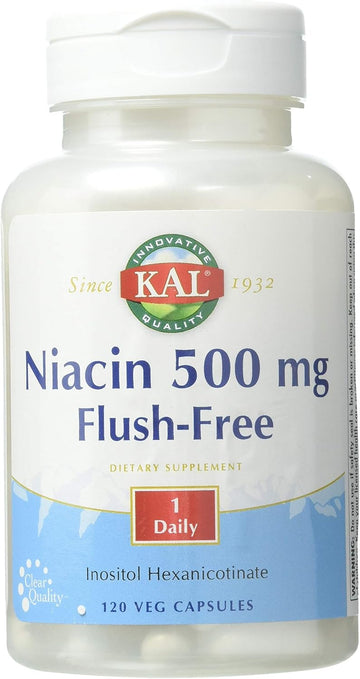 Kal Niacin Ush-Free Capsules 500 Mg, 120 Count