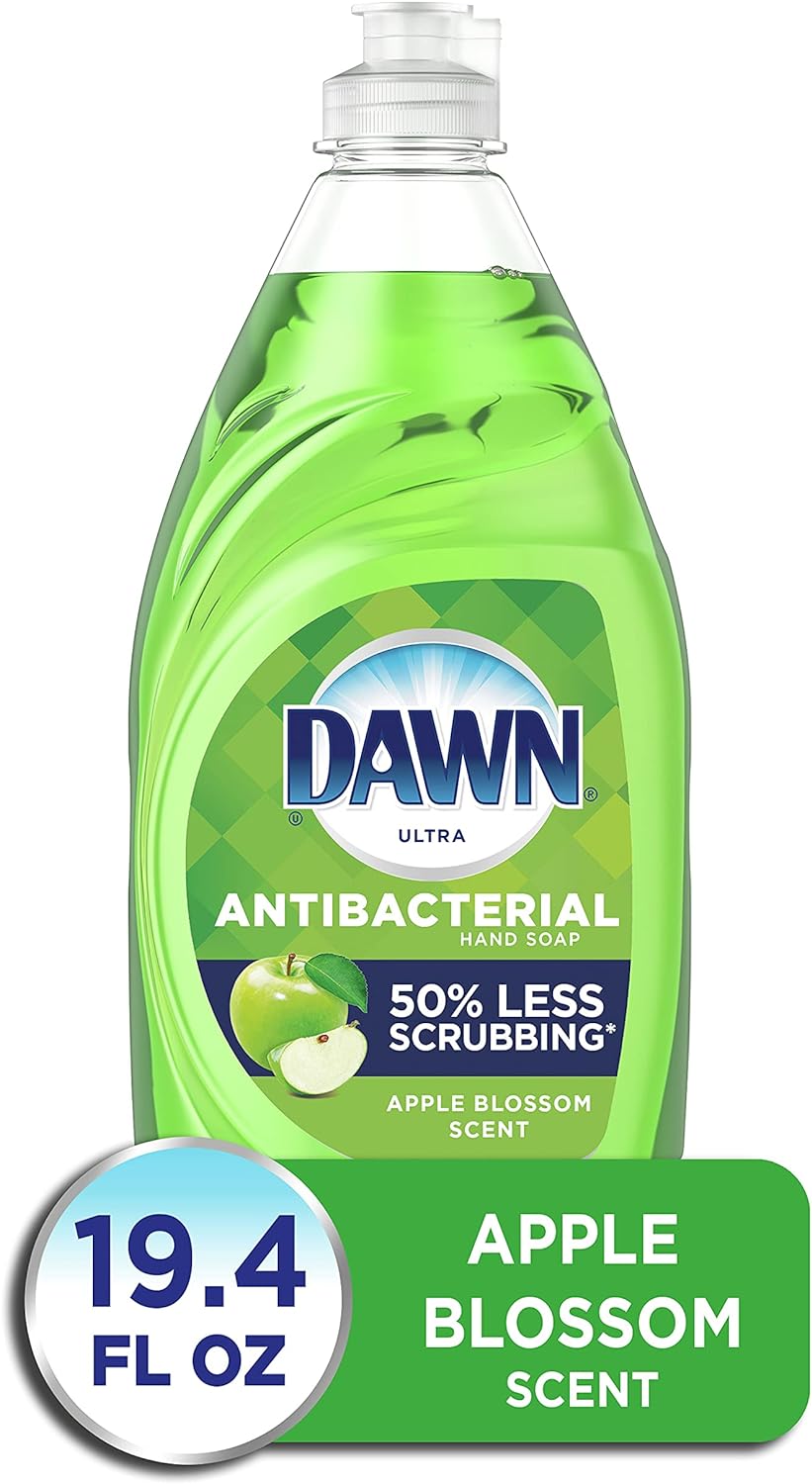 Dawn Ultra Antibacterial Hand Soap, Dishwashing Liquid Dish Soap, Apple Blossom Scent, 19.4 fl oz