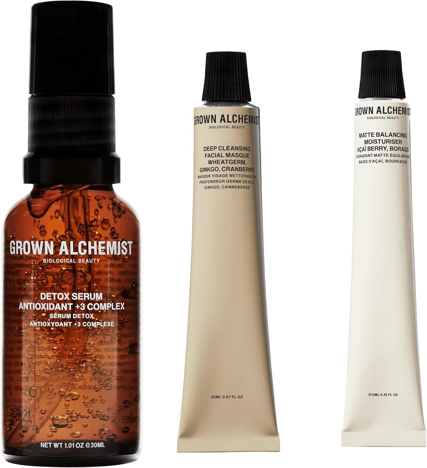 Grown Alchemist Detox Essentials Skincare Kit - Skin Care Set Gift Exclusive - Detox Niacinamide Serum for Face 30 ml, Moisturising and Hydrating Matte Moisturiser 12 ml Deep Cleansing Face Mask 20 ml : Amazon.co.uk: Beauty