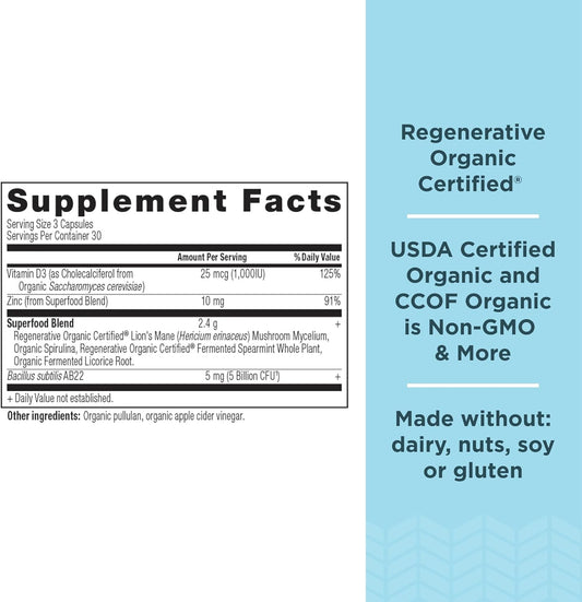 Ancient Nutrition Regenerative Organic Certified Leaky Gut Capsules, Formulated With Lion’S Mane, Fermented Licorice Root And Spearmint, Gluten Free, Paleo And Keto Friendly, 90